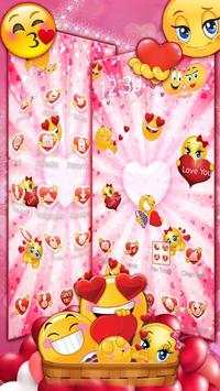 3D Valentine Love Emoji Theme 3 تصوير الشاشة