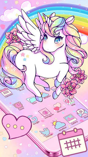 Cartoon Unicorn Themes 3D Wallpapers screenshot 1