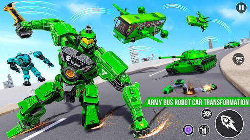 Army Bus Robot Car Game 3d screenshot 1