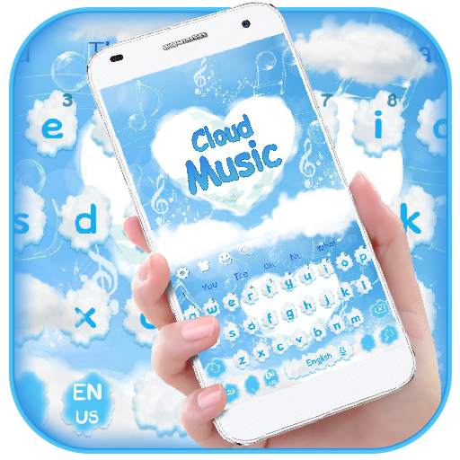 Lovely Cloud Heart Music Keyboard Theme 10001001