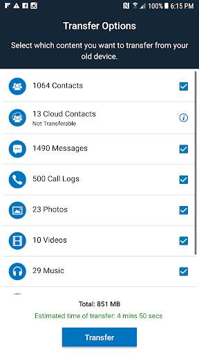 Synchronoss Mobile Content Transfer screenshot 3