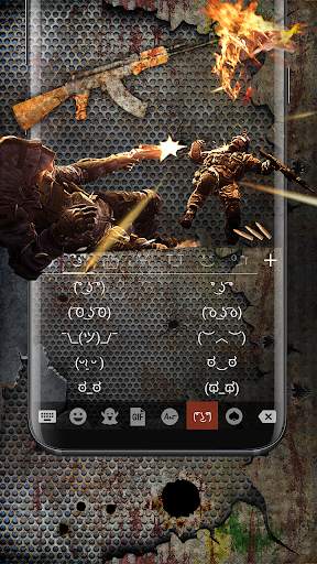Gun Bullet Emoji Keyboard Theme screenshot 4