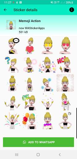 animated stickers for whatsapp - yellow cute girl screenshot 3