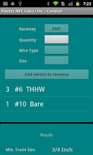 Electrc NEC Calcs Lite screenshot 2
