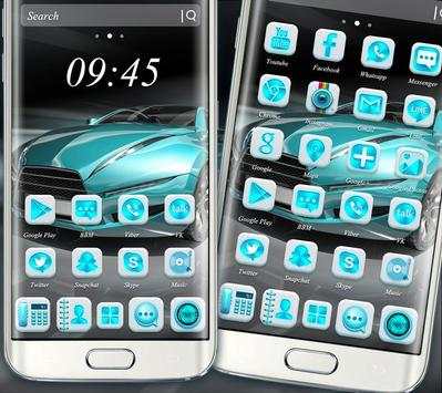 Blue Speeding Car Theme 3 تصوير الشاشة