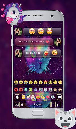 Galaxy Kitty GO Keyboard Theme screenshot 3