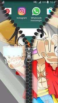 Luffy Zipper Lock Screen screenshot 1