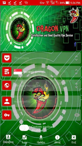 Oragon VPN portal screenshot 1