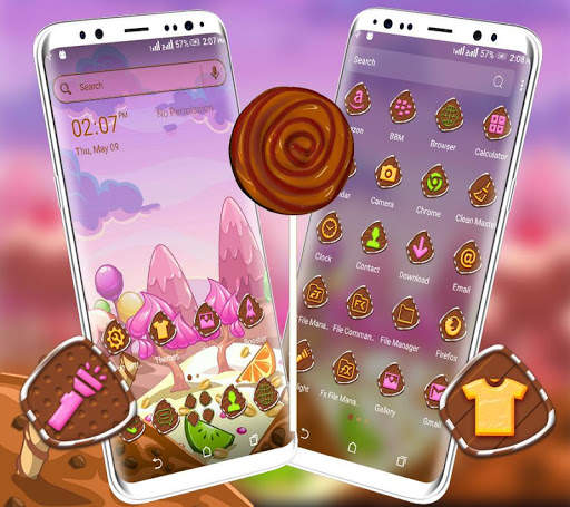 Sweet Pink Choco Candy Launcher Theme screenshot 2