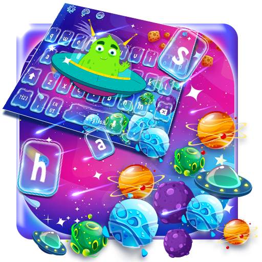 Galaxy Alien Cartoon Keyboard Theme 10001003