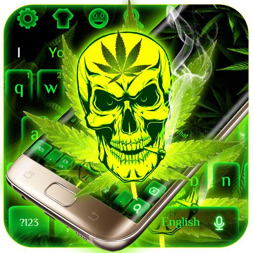 Weed Rasta Skull Smoke Keyboard 10001001