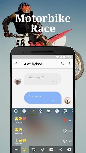 Motorbike Race Emoji Keyboard Theme for musically screenshot 3