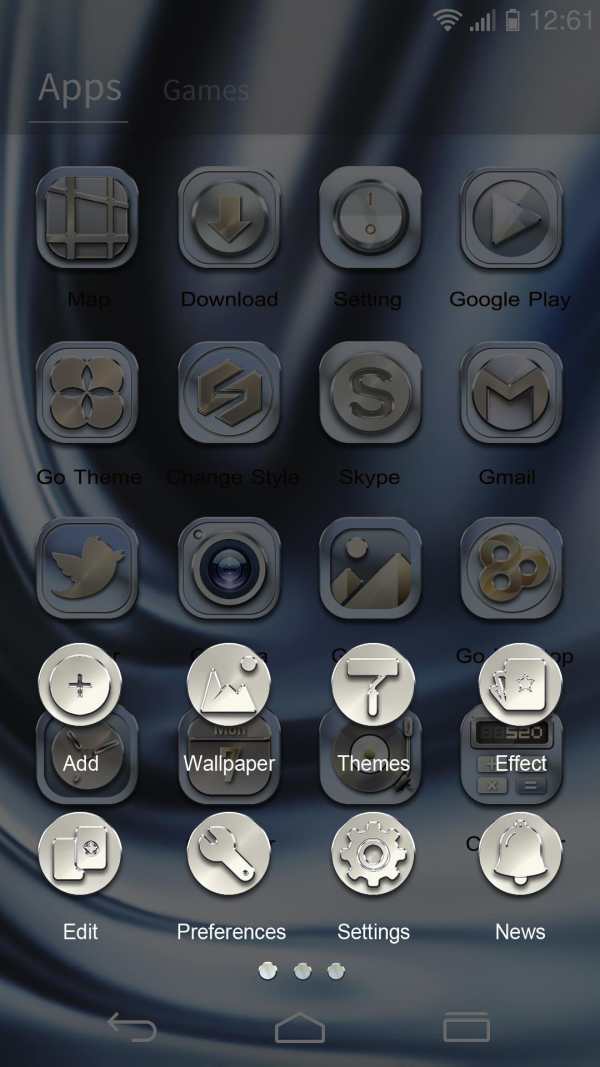 Silver Pure Go Launcher Theme screenshot 4