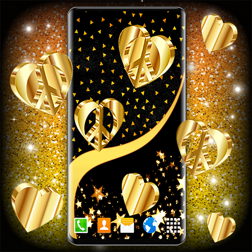 Gold 4K Hearts Live Wallpaper icon