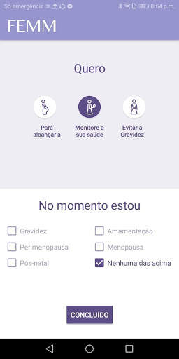 FEMM calendário menstrual e de ovulação screenshot 1