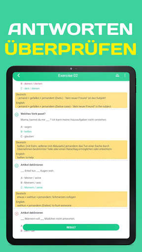 Deutsch Lernen A1-A2-B1-B2 Gratis Grammatik Übung screenshot 14