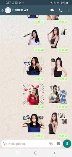 Stiker WA Model Cewek Cantik Indo WAStickerApps screenshot 6