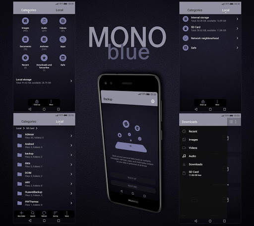 [EMUI 5/8]Mono Blue Theme screenshot 5