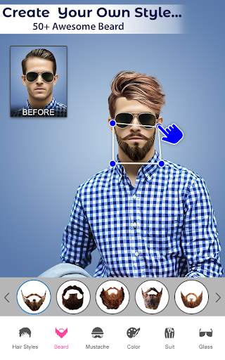 Man Photo Editor - Hair Style Mustache, Suit screenshot 2