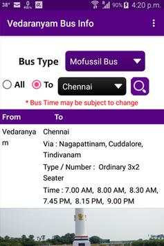 Vedaranyam Bus Info screenshot 2