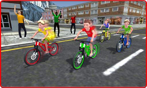 Kids Bicycle Rider Street Race скриншот 2