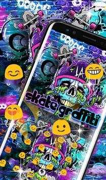 Colorful Skull Skate Graffiti Keyboard Theme screenshot 4