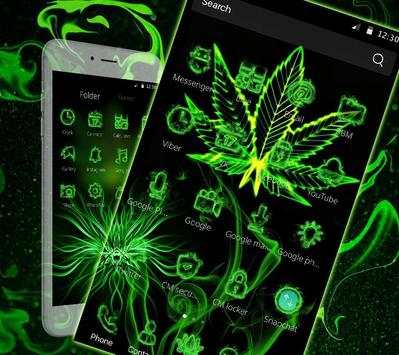 Neon Rasta Weed Theme скриншот 3