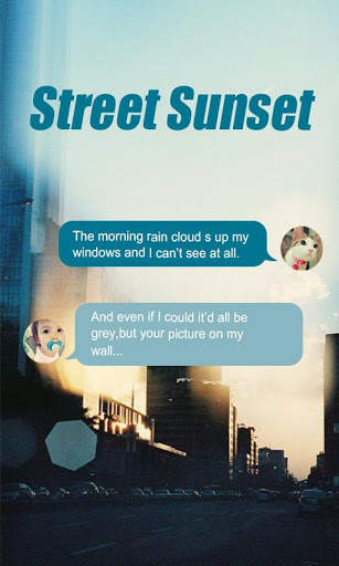 GO SMS STREET SUNSET THEME 1 تصوير الشاشة