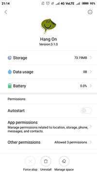 Hang On - messenger app screenshot 1