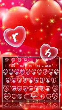 Red Love Heart Keyboard Theme 4 تصوير الشاشة