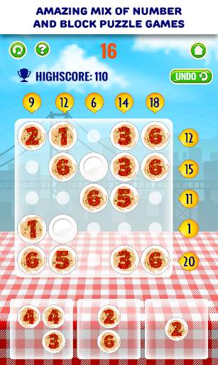 Permainan puzzle angka - makanan screenshot 2