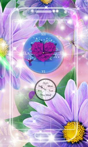 Flowers Analog Clock Live Wallpaper screenshot 3