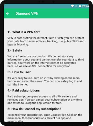 Diamond VPN - Unlimited Fast VPN & Free Secure VPN screenshot 14