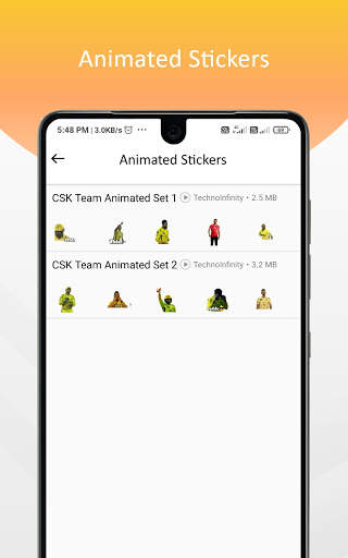CSK Stickers & Animated Stickers for WhatsApp screenshot 2