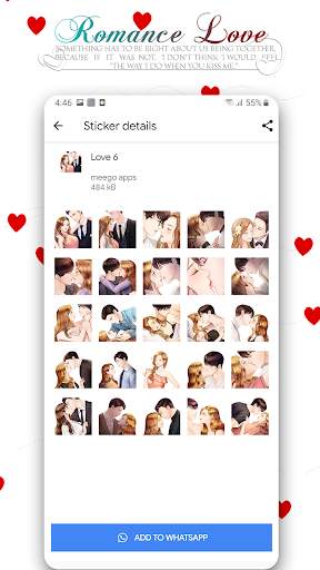Couple Love Romance Sticker Packs : WAStickerApps screenshot 5