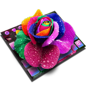 Color Rose Water Drop Keyboard  Live Wallpaper icon