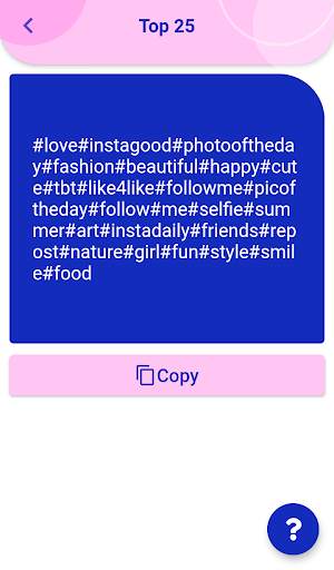 Followers Hashtags Selection for Instagram screenshot 2