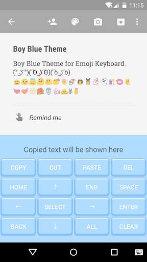 Boy Blue Emoji keyboard Theme screenshot 3