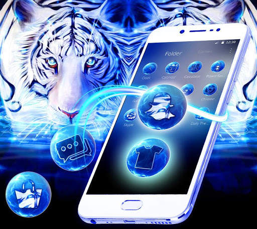 Blue White Tiger Theme screenshot 3
