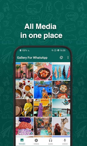 Gallery for WhatsApp - Images Videos Voices Audio screenshot 1
