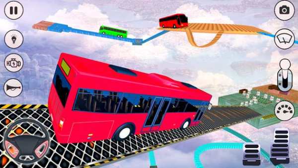 Impossible Bus Driving Sky Tracks - Bus  Games screenshot 1