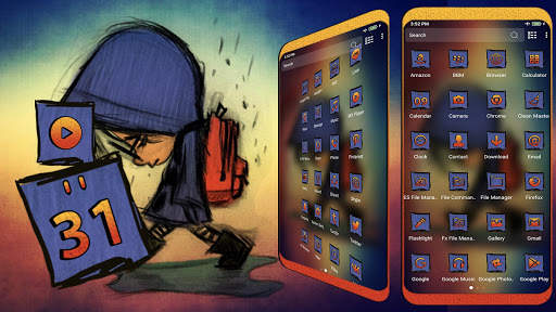 Sad Boy Sketch Launcher Theme screenshot 4