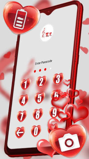 Red Glass Heart Launcher Theme screenshot 5