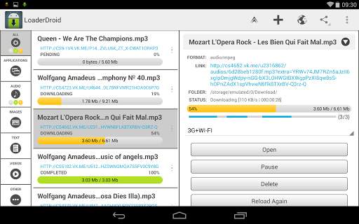 Loader Droid download manager screenshot 7