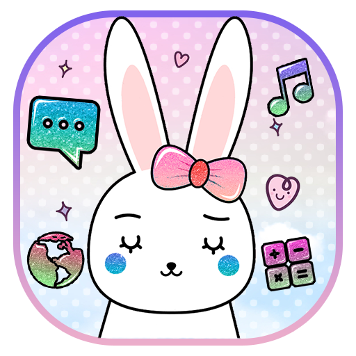 Cute Comic Kawaii Bunny Theme icon