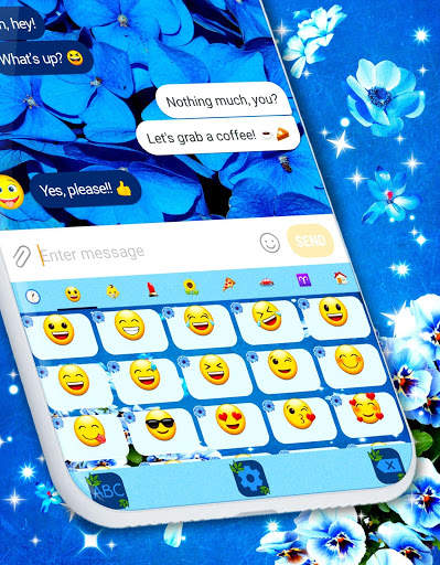Blue Flowers Keyboard 🌼 Flower Theme Keyboards screenshot 2