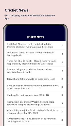 Cricket WorldCup Schedule 2023 screenshot 5
