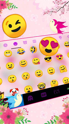 Pink Floral Hearts Keyboard Theme screenshot 4