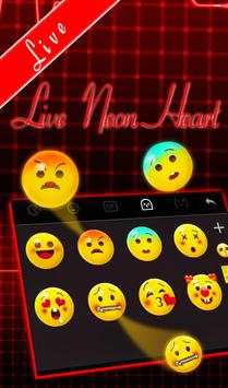 Live 3D Red Neon Heart Keyboard Theme screenshot 6
