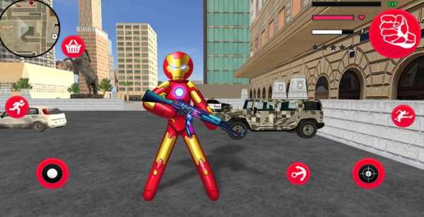 Iron Stickman Rope Hero War Gangstar OffRoad screenshot 1